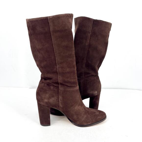 Lauren Ralph Lauren Artizan II Mid Calf Boots US 9.5 B EU 41 Brown Suede NWOB - Picture 4 of 12